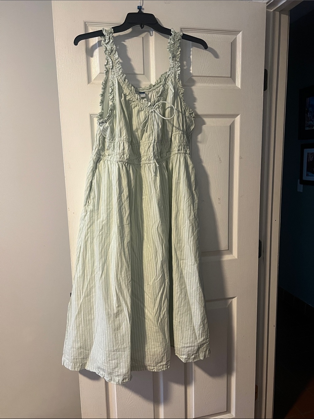 Old Navy Light Mint Green Ruffle Strap Maxi Dress
